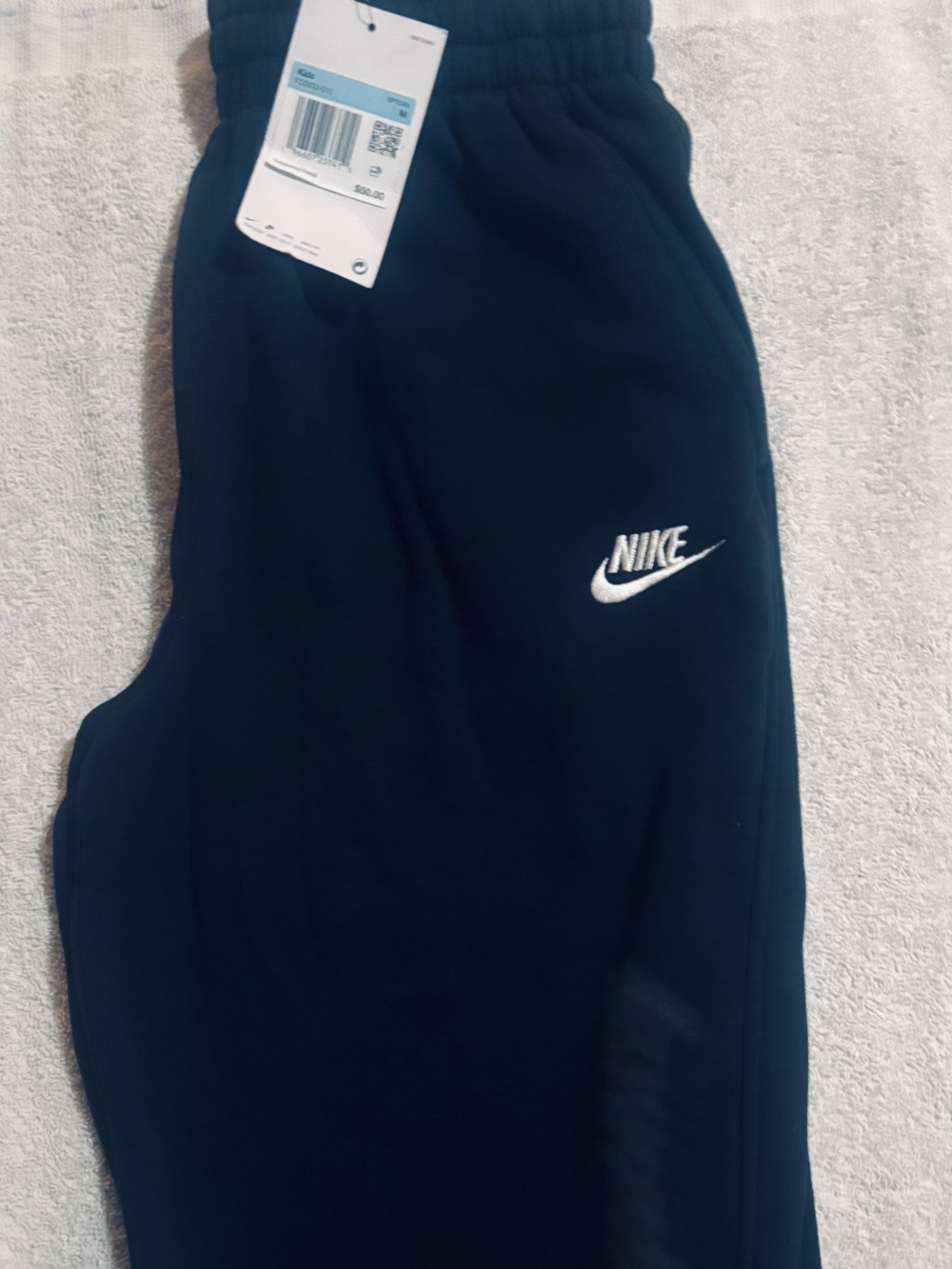 Nike Kids Navy Sweatpants with White Swoosh